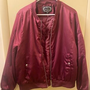 boohoo Maroon Bomber Jacket